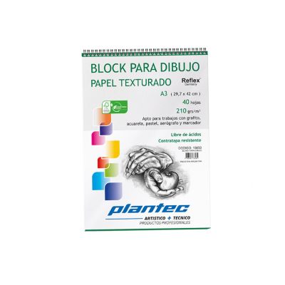 Block Plantec dibujo A3 210grs. texturado 40 hojas anillado